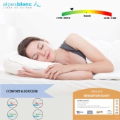Oreiller Sensation Duvet Moelleux et Gonflant, Confort Hôtel – Enveloppe 100% Coton – Fabrication Française – Lavable – 50x70 cm
