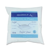 Oreiller naturel 60x60 cm 100% plumettes Fabriqué en France – Traitement antiacarien – Soutien des cervicales et de la nuque