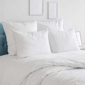 Pack 4 pièces : 2 oreillers Sensation Duvet + 2 sous-taies coton – Fabrication française – Confort et douceur – Lavables