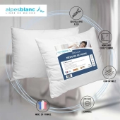 Lot de 2 Oreillers Mémoire de Forme – Soutien Cervical & Gonflant Durable + 2 Sous-Taies Coton Respirant – Fabrication Française