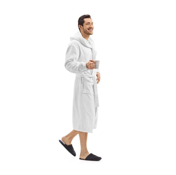 Peignoir de bain avec capuche 450 g/m² – 70% Coton peigné, 30% Bambou – Ultra doux, confortable et absorbant – hypoallergénique