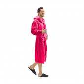 Peignoir capuche fuchsia porté