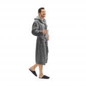 Peignoir capuche anthracite porté