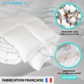 Couette Naturelle en Plume 200x200 - Fabrication Française - Chaude pour l'hiver