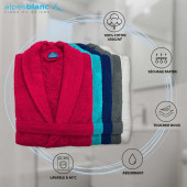 caractéristiques peignoirs col châle 100% coton Alpes Blanc