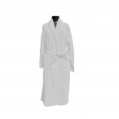 peignoir mixte col châle blanc déplié 100% coton