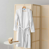 peignoir blanc col châle Homme Femme Alpes Blanc sur cintre