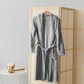 peignoir anthracite col châle Homme Femme Alpes Blanc sur cintre