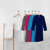 5 peignoirs 100% coton mixte pour hommes et femmes avec capuche sur cintres Alpes Blanc