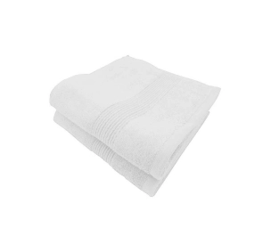 Lot de deux serviettes 70% coton et 30 % bambou pliées blanches