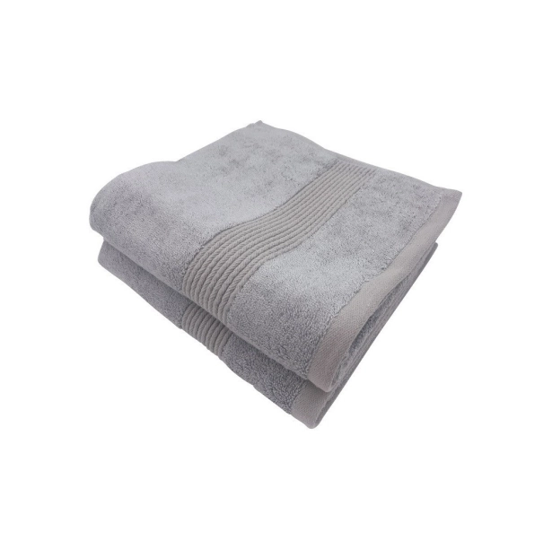 Lot de 2 Serviettes de Bain 600 g/m² – Coton & Bambou Ultra Doux, Absorbantes et Résistantes pour Salle de Bain Confort