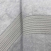 zoom serviette coton et bambou gris perle