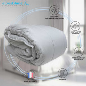 Caractéristiques couette hiver super chaude fabriquée en France Alpes Blanc