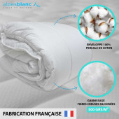 Composition couette hiver super chaude fabriquée en France Alpes Blanc