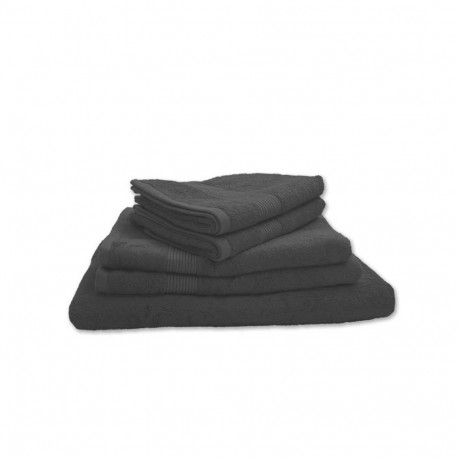 Lot de 5 Grandes Serviettes Eponge 600 g/m²  100 % coton - Anthracite