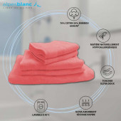 Caractéristiques serviettes par lot de 5 coton et bambou Rose Poudré