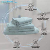 Caractéristiques serviettes par lot de 5 coton et bambou Blanc