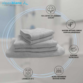 Caractéristiques serviettes par lot de 5 coton et bambou Gris perle