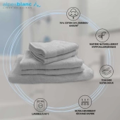 Lot de 5 serviettes de bain 600 g/m² en coton et bambou - Ultra-douces et absorbantes, qualité premium, anti-bactériennes
