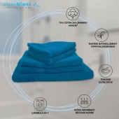 Lot de 5 serviettes de bain 600 g/m² en coton et bambou - Ultra-douces et absorbantes, qualité premium, anti-bactériennes