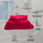 Caractéristiques serviettes par lot de 5 coton et bambou Fuchsia