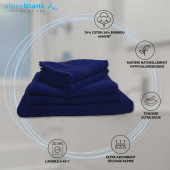 Caractéristiques serviettes par lot de 5 coton et bambou Bleu monaco