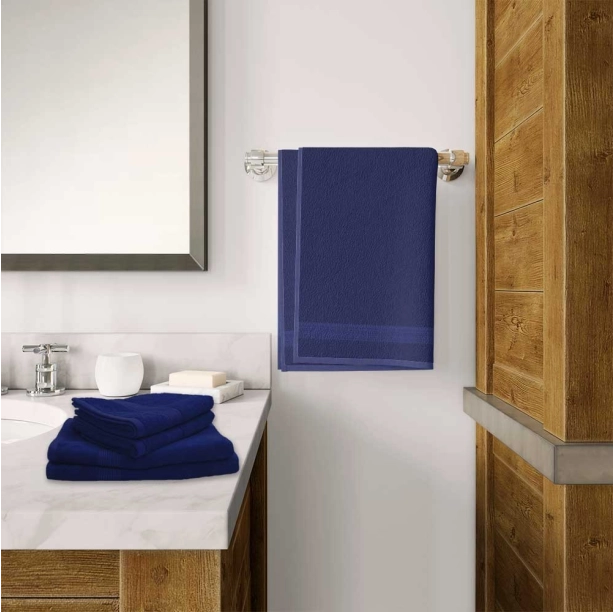 Lot de 5 serviettes de bain 600 g/m² en coton et bambou - Ultra-douces et absorbantes, qualité premium, anti-bactériennes
