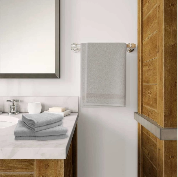 Lot de 5 serviettes de bain 600 g/m² en coton et bambou - Ultra-douces et absorbantes, qualité premium, anti-bactériennes