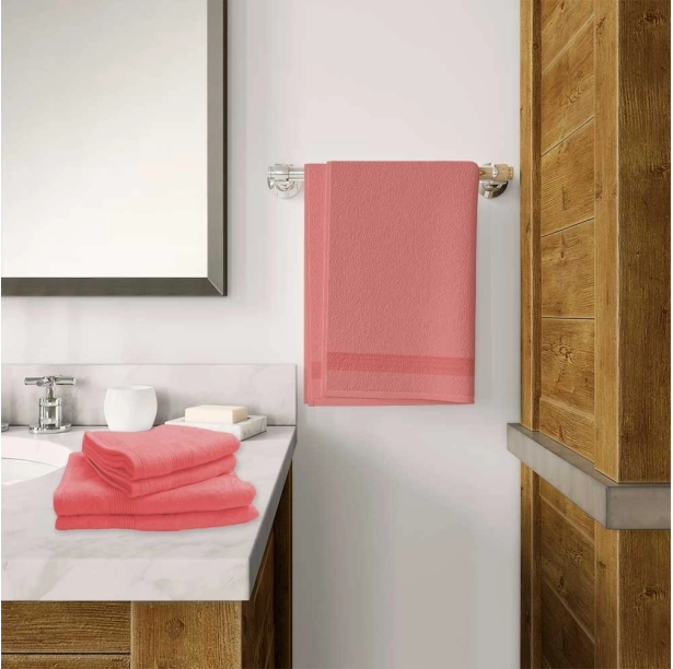 Lot de 5 serviettes de bain 600 g/m² en coton et bambou - Ultra-douces et absorbantes, qualité premium, anti-bactériennes