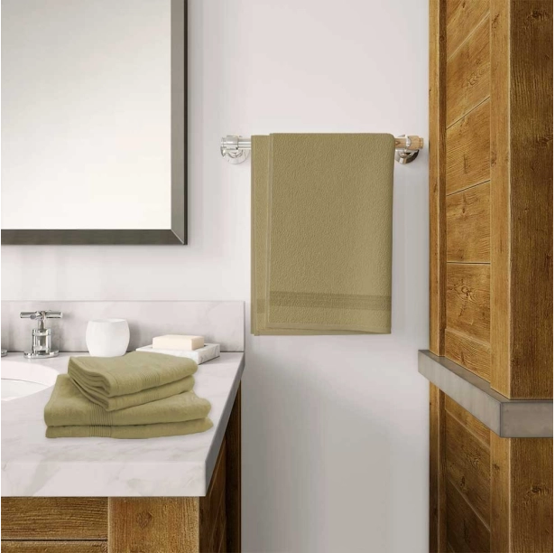 Lot de 5 serviettes de bain 600 g/m² en coton et bambou - Ultra-douces et absorbantes, qualité premium, anti-bactériennes