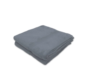 Lot de 2 Serviettes / draps de bain Eponge 600 g/m²  100 % coton gris souris
