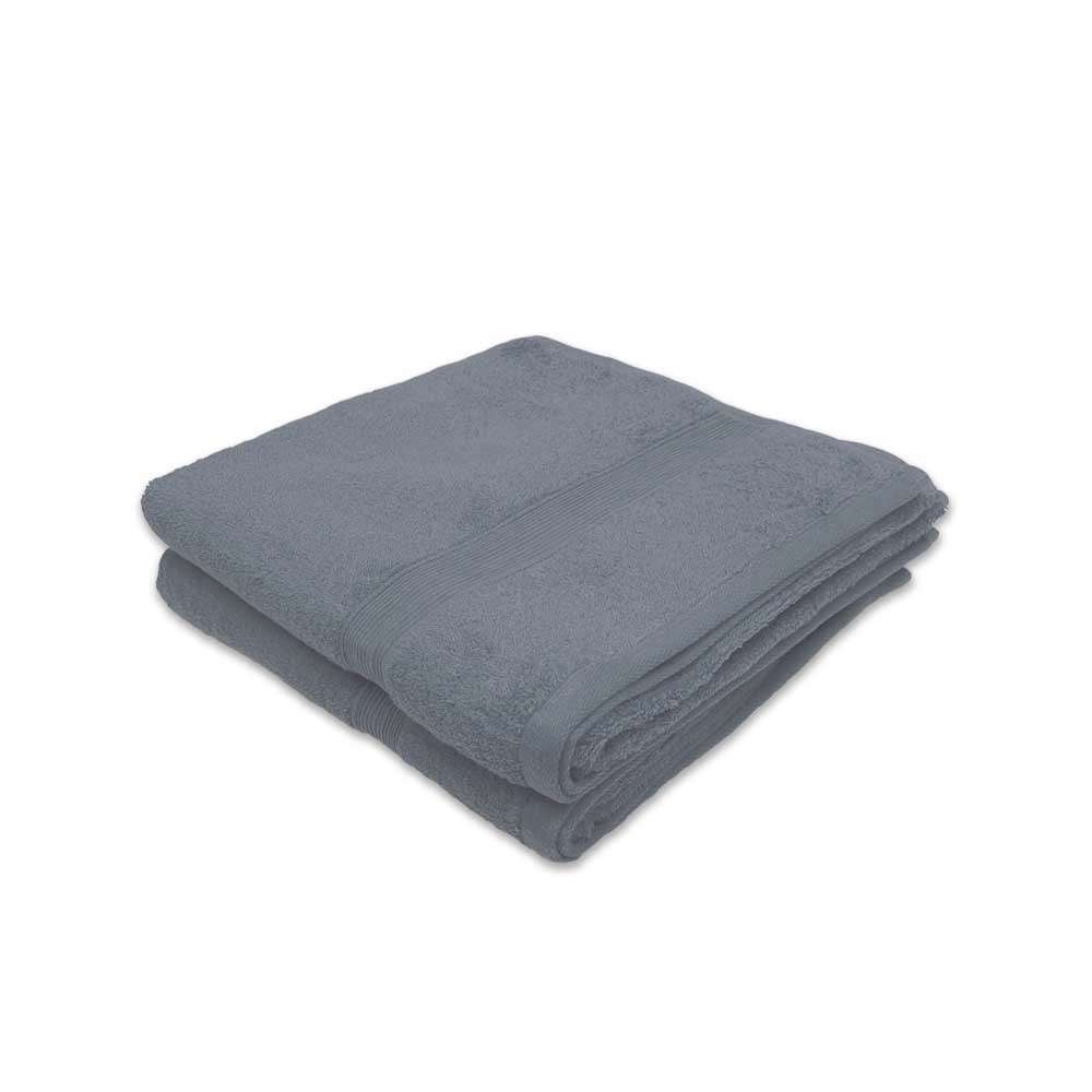 Lot de 2 serviettes de bain 50x100 cm - Serviettes de toilette éponge 600 g/m² 100 % coton, absorbantes, douces et durables