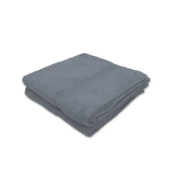 Lot de 2 Draps de bain Eponge 600 g/m²  100 % coton gris souris