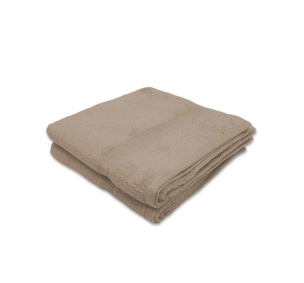 Lot de 2 Draps de bain Eponge 600 g/m²  100 % coton taupe