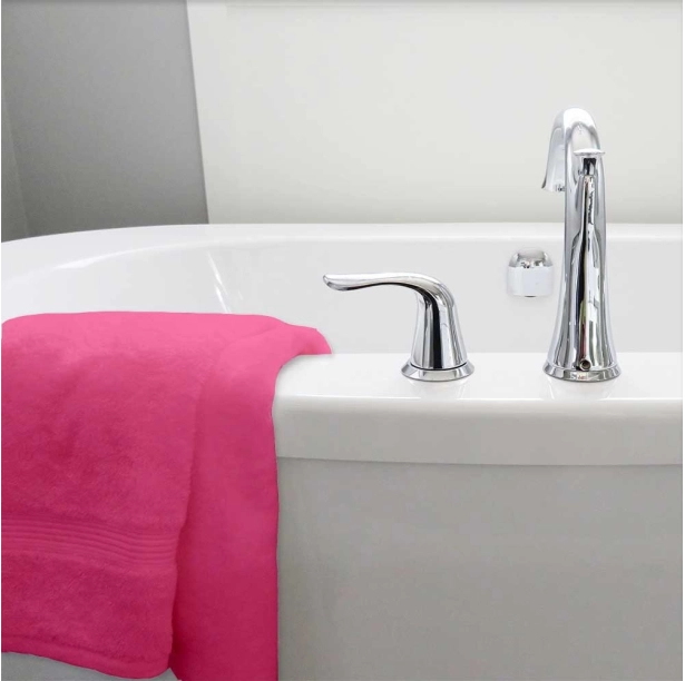 Lot de 2 serviettes de bain 50x100 cm 100% coton éponge 600 g/m² - Serviettes de toilette douces et absorbantes