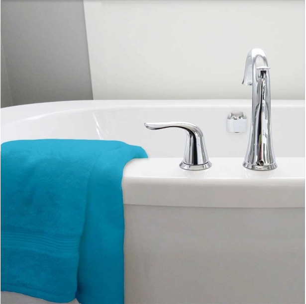 Lot de 2 serviettes de bain 50x100 cm 100% coton éponge 600 g/m² - Serviettes de toilette douces et absorbantes