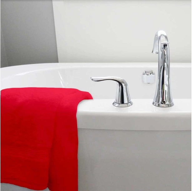 Lot de 2 serviettes de bain 50x100 cm - Serviettes de toilette éponge 600 g/m² 100 % coton, absorbantes, douces et durables