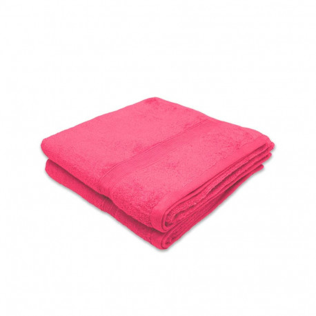 Lot de deux serviettes 100% coton 100x150 cm 600grammes/m² rose clair