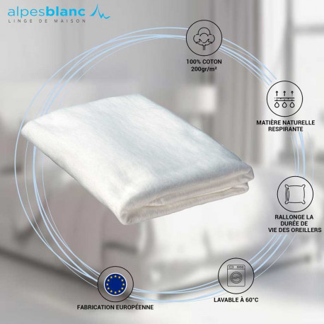 REDKEY Taie Oreiller 40x40 Blanc - Lot De 2 Taies D'Oreillers 40 X 40 Carré En Microfibre