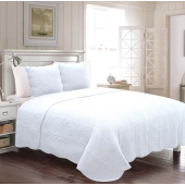 Couvre lit blanc 260x260 cm – Boutis en coton – Pour lit 160 cm et plus