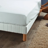 Protège matelas imperméable molleton coton/polyester contrecollé PU forme drap housse, micro-respirant, absorbant, bonnet 30 cm