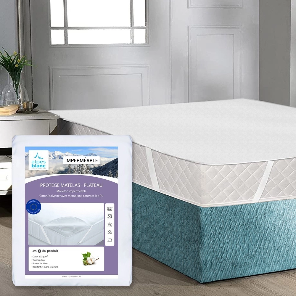 Protège Matelas Eponge Bouclette Imperméable, alèse forme plateau