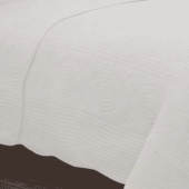 Couvre lit blanc 2 personnes 230x250 cm + 2 taies - Boutis 100% coton - Piquage en vagues