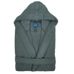 Peignoir capuche mixte 100% coton 450g gris