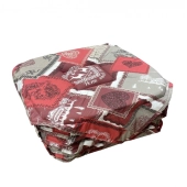 Lot de 6 galettes de chaise 38x38 cm – Motif Chalet Rouge style Montagne – Assise confortable – Fixation solides par lanières