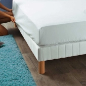 Protège matelas coton 200 g/m² 140x190 cm - Forme drap-housse, molleton doux et respirant, bonnet 30 cm, traitement SANFOR
