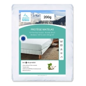 Protège matelas 100 % coton 200 g/m² 90x190 cm - Molleton doux, forme drap housse, bonnet 30 cm, résistant au lavage