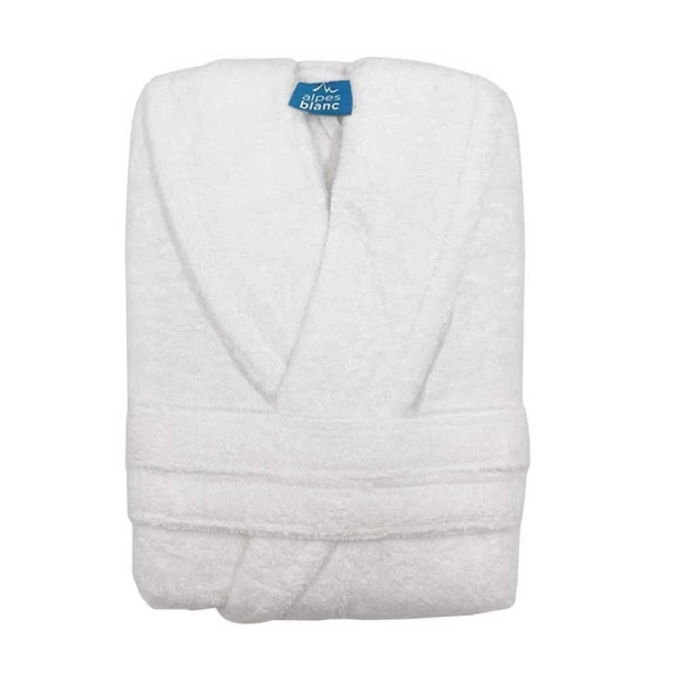 Peignoir de bain à col châle 70% coton et 30% bambou 450 g/m² - Doux et ultra-absorbant – hypoallergénique – Coupe mixte