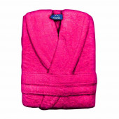 Peignoir de bain Châle coton bambou Fuchsia plié