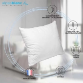Oreiller naturel 90 % duvet - Fabrication Française haut de gamme - Ultra-léger et moelleux, confort 5 étoiles, anti-acariens